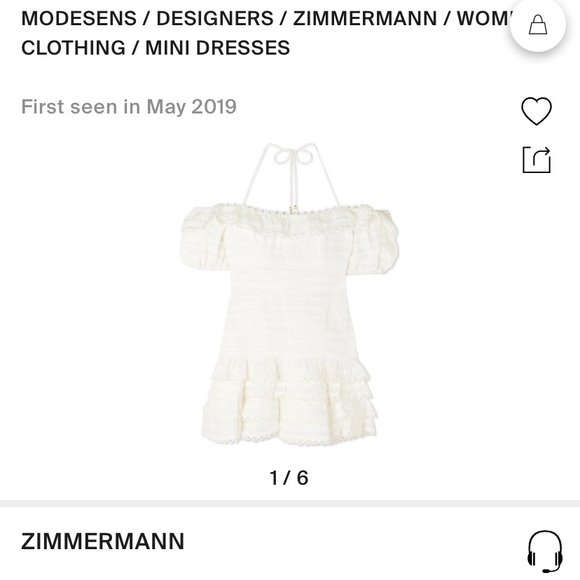 ZIMMERMAN ALLIA COLD-SHOULDER RUFFLED LINEN MINI DRESS (Zimmerman Size 2/US 6) - Picture 2 of 7